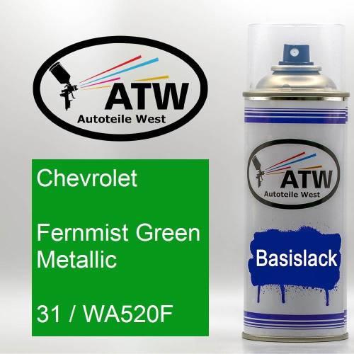 Chevrolet, Fernmist Green Metallic, 31 / WA520F: 400ml Sprühdose, von ATW Autoteile West.